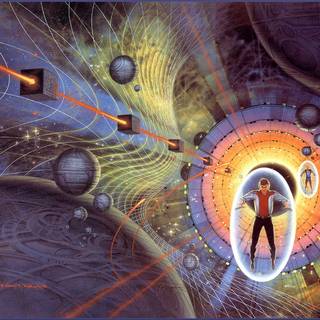 Retro sci fi wallpaper