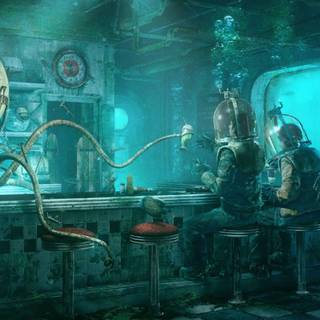 Retro sci fi wallpaper