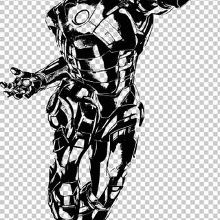 Black and white Iron Man wallpaper