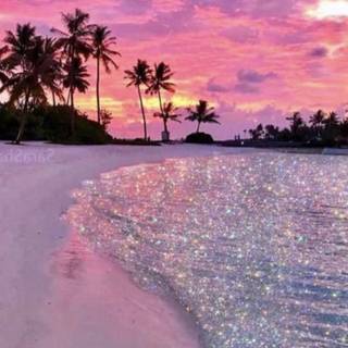 Aesthetic beach glitter wallpaper