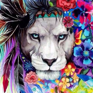 Colorful lion wallpaper