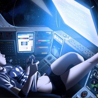 Gamer girl anime PC wallpaper