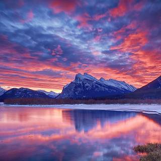 Mountain lake landscape wallpaper