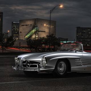 Retro city and cars wallpaper