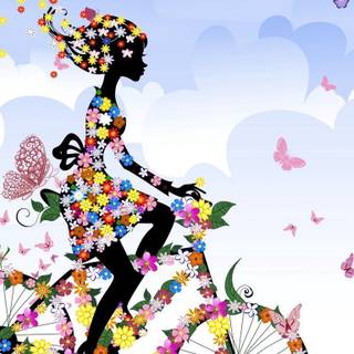 Girl laptop wallpaper