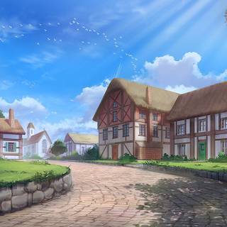 Anime village wallpaper