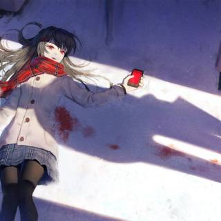 Anime girl blood wallpaper