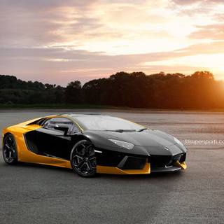 Lamborghini car landscape wallpaper