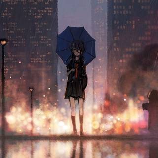 Rain anime mobile wallpaper