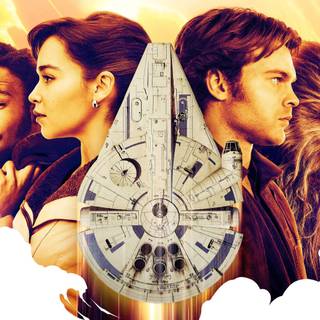 Han Solo and Chewbacca Millennium Falcon wallpaper