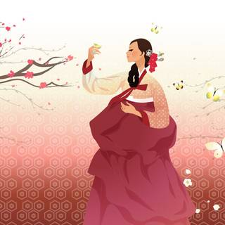 Korean women and men wallpaper