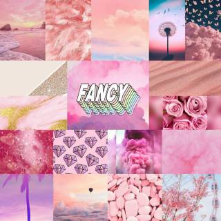 Collage pink wallpaper