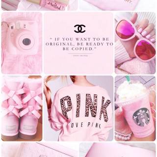 Collage pink wallpaper