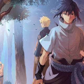 Sasuke and Naruto last battle wallpaper