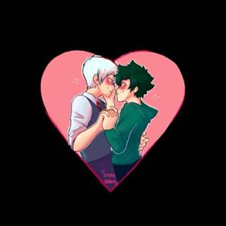 Todoroki and Deku kissing wallpaper