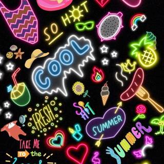 Neon Emoji wallpaper