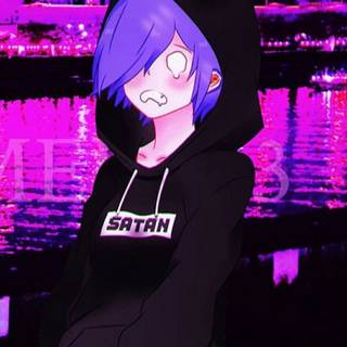Dark purple anime aesthetic wallpaper