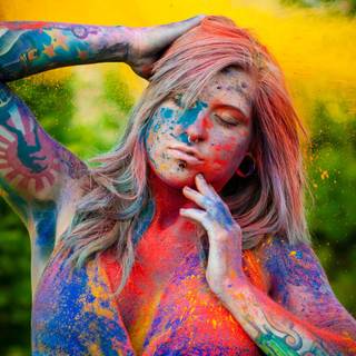 Women Holi HD wallpaper