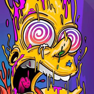 Trippy Bart wallpaper