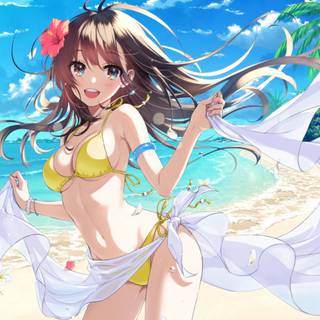 Beach anime wallpaper