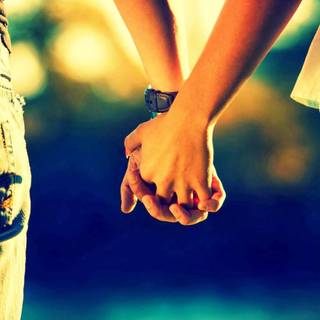 Boy and girl hugging wallpaper