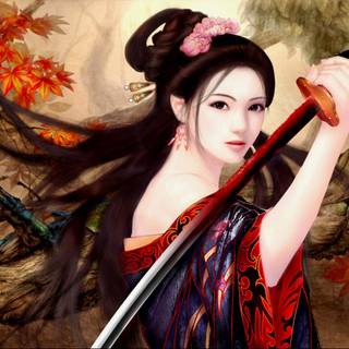 Japanese art girl wallpaper