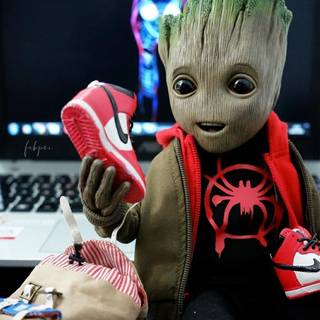 Baby Groot basketball wallpaper