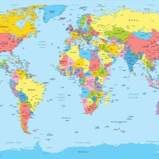 World political map wallpaper