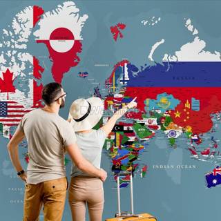 World political map wallpaper