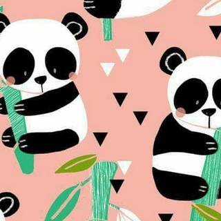 Pink Kawaii panda wallpaper