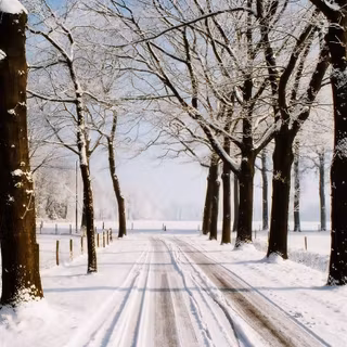 Winter country road wallpaper