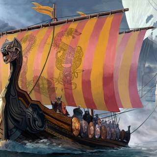 Viking ship wallpaper