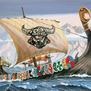 Viking ship wallpaper