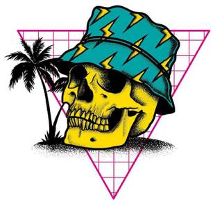 Tropical skull wallpaper