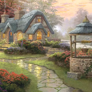 English cottage computer wallpaper