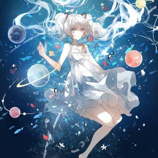 Anime girl space wallpaper