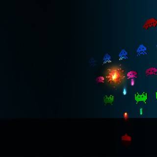 Retro space desktop wallpaper