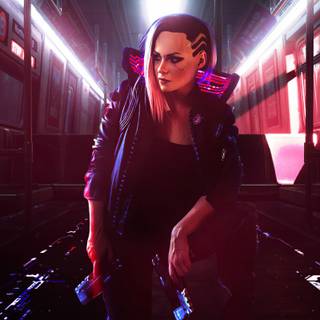 Cyberpunk 2077 logo Android wallpaper