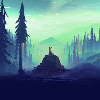HD forest illustration wallpaper
