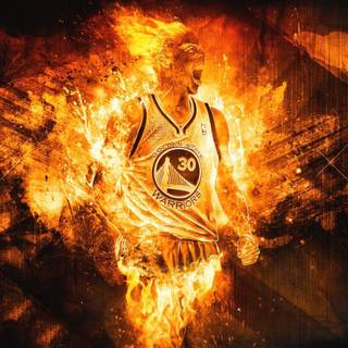 Basketball on fire wallpaper
