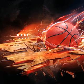 Basketball on fire wallpaper