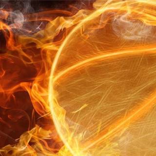Basketball on fire wallpaper