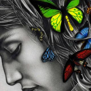 Women painted desktop wallpaper