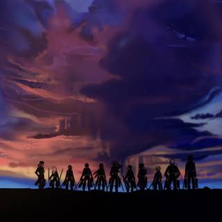 Aesthetic laptop AoT wallpaper