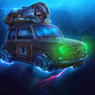 Clear retro space wallpaper