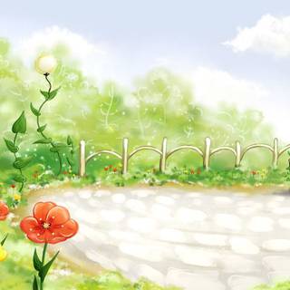 Vector spring meadow wallpaper