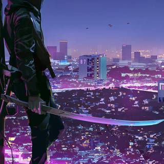 Neon ninja wallpaper