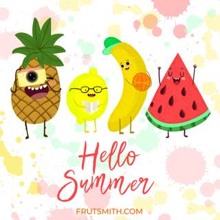 Hello summer fruit wallpaper