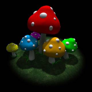 Cartoon mushroom wallpaper