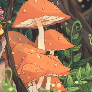 Cartoon mushroom wallpaper